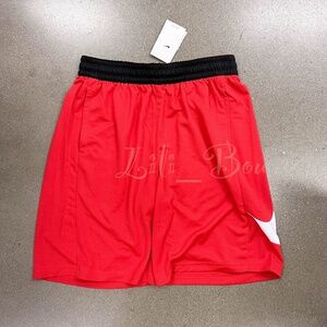 NWT Nike DN4010-657 Men's Dri-Fit Basketball Shorts Loose Fit Red Black White M
